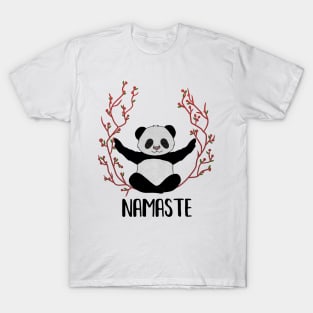 Panda Bear Yoga Pose, Namaste T-Shirt